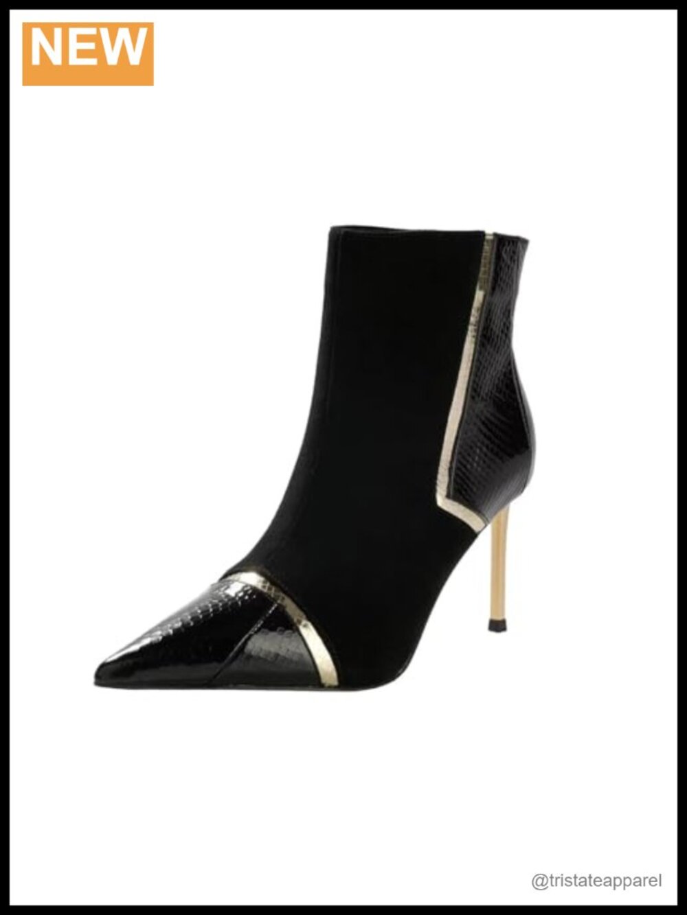 Women's Genuine Leather Ankle Boots Stiletto High Heel Pointed Toe Side Zipper